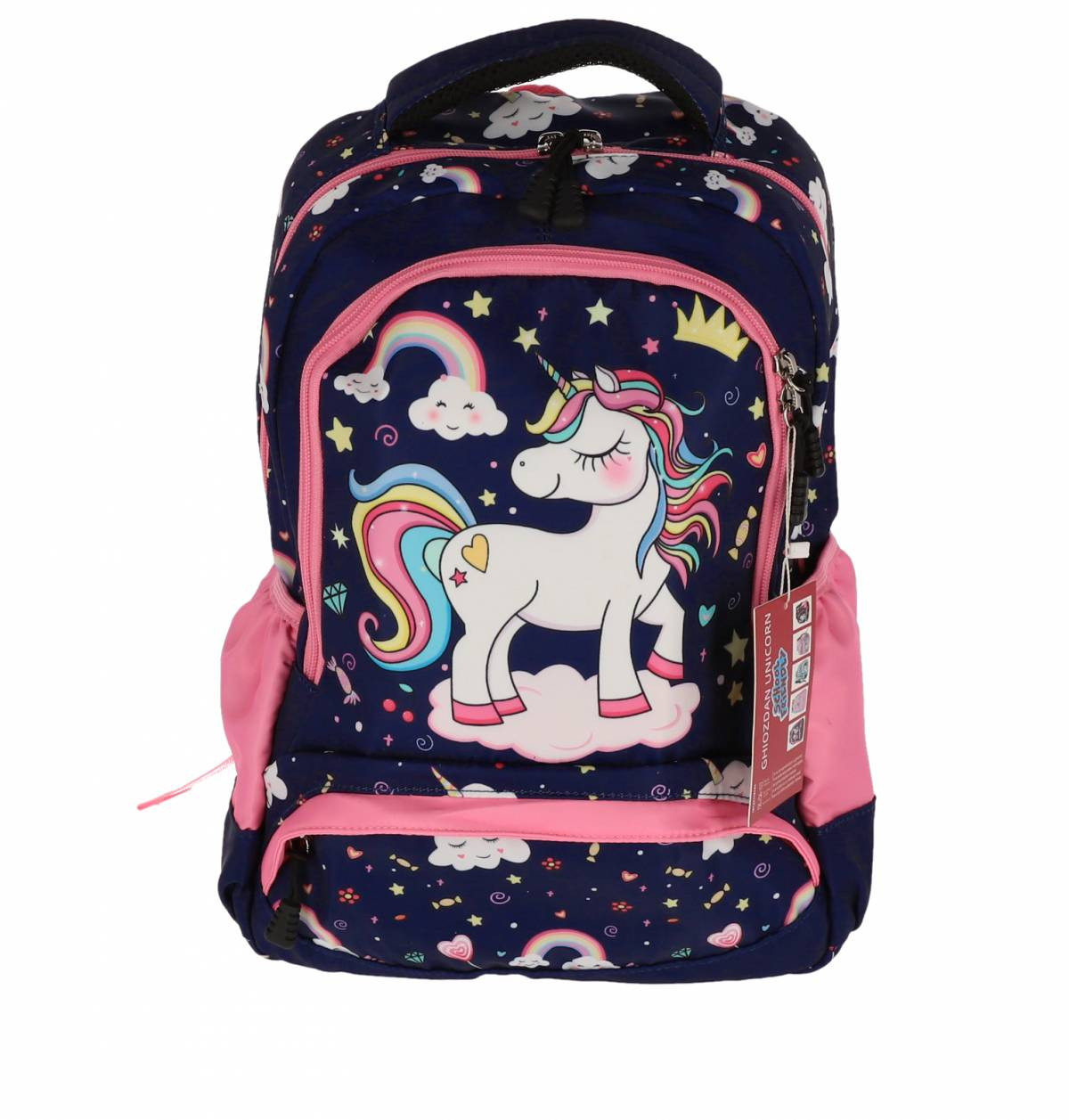 Ghiozdan pentru clasa pregatitoare, inchidere cu fermoar, bretele ajustabile, maner prindere, 15L, 38 cm, imprimeu Unicorn - imagine 4
